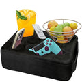 Couch Bed Cup Holder Pillow, Nisdoing 5 Hole Couch Drink Holder! Keep Drinks Hand Side and KeepTemp, Prevent Spills and Use Anywhere.Cup Holder for Couch, Bed,Camping,RV,Car,Beach.Black - color: Black