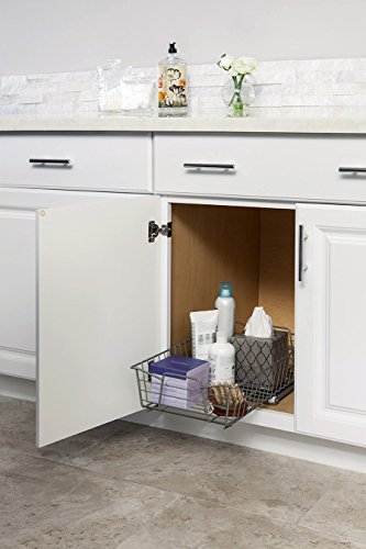 ClosetMaid 11 in. Pull Out Cabinet Organizer, Heavy Duty, Slide Out Pantry Shelves Drawers for Kitchen, Bathroom, Nickel - color: Nickel, size: 11-Inch One Tier