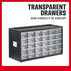 CRAFTSMAN Storage Organizer, 30 Small Drawer Modular Storage System, Easily Stackable, Plastic, Black, White (CMST40730) - size: 30, style: 30 Bins