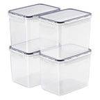 Sorbus Food Storage Containers - Pack of 4 - Air Tight, Four-Way Snap Lids Keeps Food Fresh - Store Cereal, Pasta, Flour, Nuts, Candy - Durable Plastic Kitchen Pantry Bins - size: 4 Pack