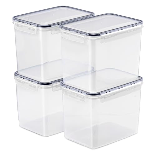 Sorbus Food Storage Containers - Pack of 4 - Air Tight, Four-Way Snap Lids Keeps Food Fresh - Store Cereal, Pasta, Flour, Nuts, Candy - Durable Plastic Kitchen Pantry Bins - size: 4 Pack