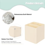 Diatomite Toothbrush Holders for Bathrooms, Electric Toothbrush and Toothpaste Holder 3 Slots Tooth Brush Organizer for Bathroom Countertop, Shower, Vanity - Yellow - color: Yellow