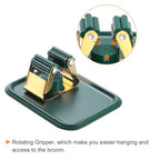 uxcell 4pcs Mop Broom Holder Wall Mount, 304 Stainless Steel Mop Broom Organizer Storage Rack, Self Adhesive Broom Hanger for Bathroom, Laundry Room, Green - color: Green