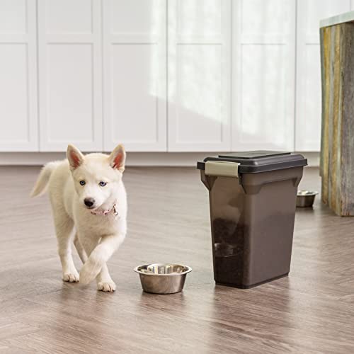 IRIS USA Dog Food Storage Container, Airtight Lid, Up to 13 Pounds Pet Food Storage, Versatile Pet Food Bin, Treats, BPA Free, Smoke - color: Smoke