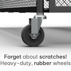 Under Bed Storage with Wheels – Heavy Duty Large Metal Storage Container (70lb Load), Low Profile Rolling Organizer with Removable Rubber Wheels, Easy Access for Clothes, Shoes & Blankets - size: Pack of 1