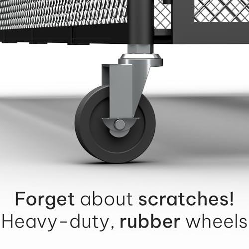 Under Bed Storage with Wheels – Heavy Duty Large Metal Storage Container (70lb Load), Low Profile Rolling Organizer with Removable Rubber Wheels, Easy Access for Clothes, Shoes & Blankets - size: Pack of 1
