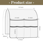 Couch Armrest Organizer Remote Control Holder Bedside Caddy with 6 Pockets, Non-Slip Armchair Caddy Sofa Armrest Organizer for Tv Remote Control, Magazine, Cell Phone, Dark Khaki