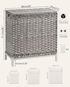 SETVSON Laundry Hamper with Lid 132 L, (35 Gallons) Clothes Hamper with Lid, Handwoven Rattan Laundry Hamper with Metal Heightened Feet, Laundry Hampers with 3 Removable Liner Bags for Laundry-Gray - color: Gray, size: 132 L - 35 gal