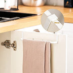2 Pieces Metal Towel Bar Kitchen Cabinet Steel Towel Rack Bar for Hanging on Inside or Outside of Doors, Home Kitchen Bathroom(White) - color: White