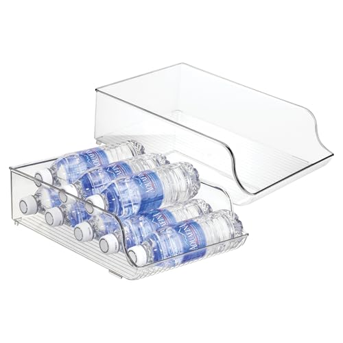 iDesign Plastic Water Bottle Organizer for Fridge, Bottle Holder for Kitchen and Pantry, Clear, 2-Pack - style: Pack of 2