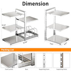 PureBox Pots and Pans Organizer Rack with Lid Holder – 8 pots, 304 Solid Stainless Steel Shelves Heavy Duty Adjustable Under Cabinet Pot Rack, Double-Sided Cabinet Organizer, Holds 100Lbs, Silver - color: Silver
