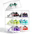 Size 12 Clear Shoe Boxes with Acrylic Magnetic Front Door Plastic Stackable Shoe Organier for Sneaker & Boots Collection, Space-Saving Shoe Storage for Closet Entryway, Bedroom - size: Size 11.5 - 1 Pack