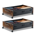 VEVOR Under Bed Storage with Wheels, 36.0 x 18.1 x 7.3 inch, Underbed Containers with Clear Lid, Underbed Shoe Organizer, Rolling Under the Bed Storage Bins for Clothes Shoes Blankets Bedroom, 2 Pack - style: E