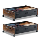 VEVOR Under Bed Storage with Wheels, 36.0 x 18.1 x 7.3 inch, Underbed Containers with Clear Lid, Underbed Shoe Organizer, Rolling Under the Bed Storage Bins for Clothes Shoes Blankets Bedroom, 2 Pack - style: E