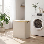 efluky Laundry Hamper with Lid, Double Laundry Hamper with 2 Removable Bags, 2 Section Laundry Basket with Bamboo Handles for Bathroom, Bedroom & Laundry Room, 140L (36.9 Gallon) Beige - color: Beige, size: 140L Dual