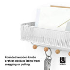 Umbra Estique Entryway Organizer, Great for Storing Keys, Small Accessories, Mail, Wallets and More, Small, White/Natural - size: Small