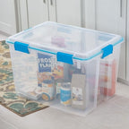 Sterilite 16-Pack Gasket Box, Weather-Resistant Storage Bins with Latching Lids, 80 Quart - Heavy-Duty Organizing Containers for Closet, Bathroom, and Office - size: 80 Quart, style: 16 Pack
