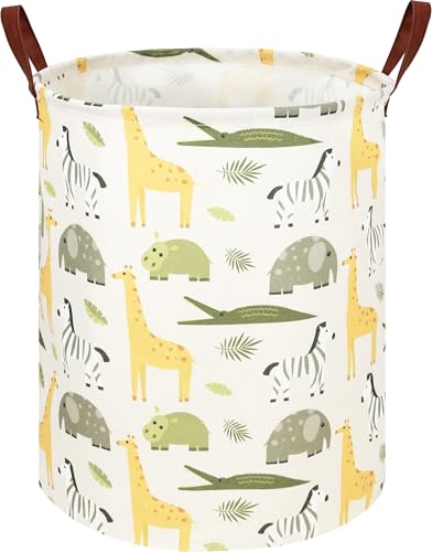 NTAOHAMPER Kids Laundry Hamper, Green Laundry Basket, Baby Nursery Hamper, Waterproof Storage Bin, Clothes Organizer Basket, Room Decor(Green Animal) - color: Green Animal