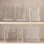 mDesign Plastic Storage Closet Organizer Bin, Container Bin for Entryway, Hallway, Linen, and Coat Closet - Organization for Clothing, Blankets, Toys, and Accessories, Ligne Collection, 4 Pack, Clear - size: 10 x 8 x 8 (Pack of 4)