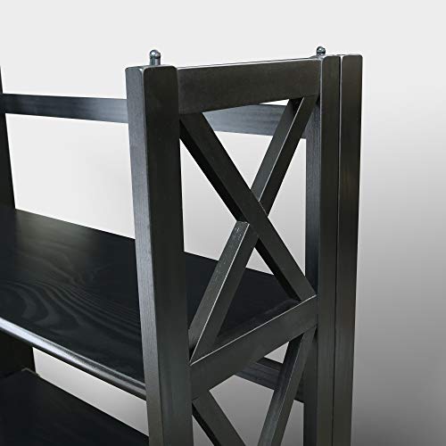 Casual Home Montego 3-Shelf Folding Bookcase, Black - color: Black, size: 3-Shelf Stackable