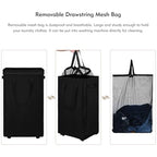 DOKEHOM 90L X-Large Laundry Basket with Removable Wash Bag on Wheels, Collapsible Rolling Laundry Hamper, Foldable Clothes Organizer, Folding Washing Bin (Black) - color: Black, size: X-Large Pro 29"