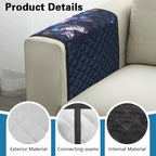 Lily Butterfly Glitter Print Couch Arm Covers Stain Resistant Sofa Arm Cover with Side Storage Pocket Anti-Scratch Arm Rest Covers for Recliner, Chair, Sofa - color: Lily Butterfly Glitter