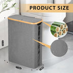 Odonata Large Toilet Paper Storage Basket with Lid, Slim Toilet Paper Organizer, Hold up to 20 Regular Rolls or 15 Mega Rolls. (Grey, 49L) - color: Grey