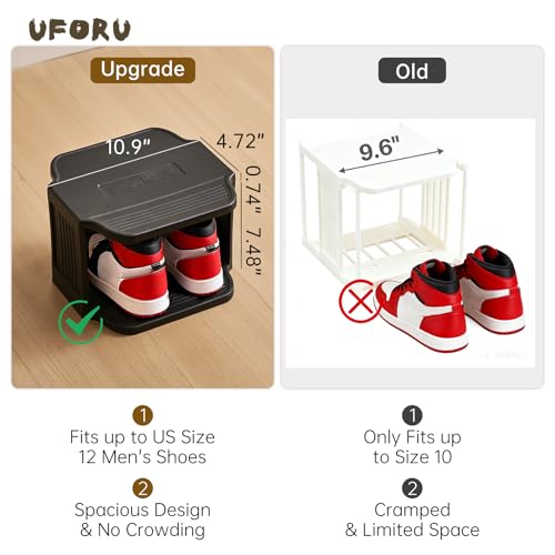 Vertical Shoe Rack, 6-Tier Plastic Stackable Storage Shelf for Small Closets and Narrow Spaces, Compact Free Standing Shoe Racks for Entryway Bedroom Dormitory - color: Black, size: 6 Tiers