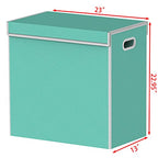 Simple Houseware Double Laundry Hamper with Lid and Removable Bags, Turquoise - color: Turquoise