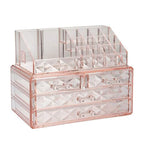 ZHIAI Stackable cosmetic organizer with drawers, easy to organize cosmetic products accessories Suitable for vanity, toilet, bathroom and bedroom organization and storage