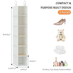 VERONLY Hanging Shoe Shelves - 6 Section,Closet Organizer Set of 2 with Woven Bamboo Shelves,Slim 5.5” Wide Design for Space-Saving Storage,White - style: White 2-Piece Narrow Hanging Set
