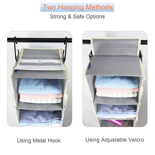 2 Pack Large-Sized Hanging Shoe Organizer 8-Shelf, Hanging Closet Organizer with 8 Side Pockets, Wider Hanging Shelves for Storage Shoes Clothes 9" W × 11.8" D× 48" H, Grey. - color: Grey - 2 Pack, size: 2 pack