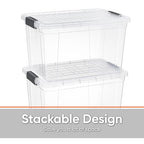 Superio Deep Storage Organizer Bin with Lid X-Deep Small Clear Storage Box with Latch for Home, Kitchen, Garage- Store, Food, Supplies, and Hair Accessories (4.75 Quart) - size: 4.75 Qt