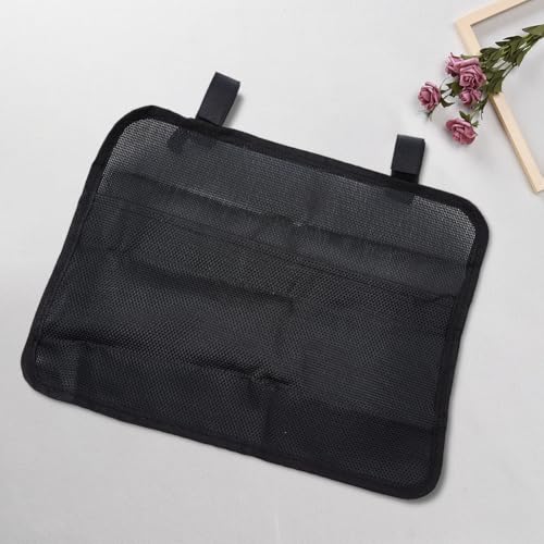 GORGECRAFT 41 * 30cm Beach Chair Hanging Bag Armrest Chair Side Organizer Cloth Bedside Caddy Organizers Black Bed Buk Storage Bag Wheelchair Hanging Side Pocket Bag for Magazines Books Water Bottle - color: Black