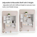 Bathroom Cabinet, White Bathroom Wall Cabinet with 2 Doors and Adjustable Shelf, Wall Mount, Towel Rack, Over The Toilet Storage Cabinet, Medicine Cabinet - color: Bathroom Wall Cabinet White