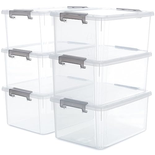 ITYLIFE CITYLIFE 6 Packs 17 QT Plastic Storage Bins with Lids Large Stackable Storage Containers for Organizing Clear Storage Box for Garage, Closet, Classroom, Kitchen - size: 17 Qt. - 6 Packs