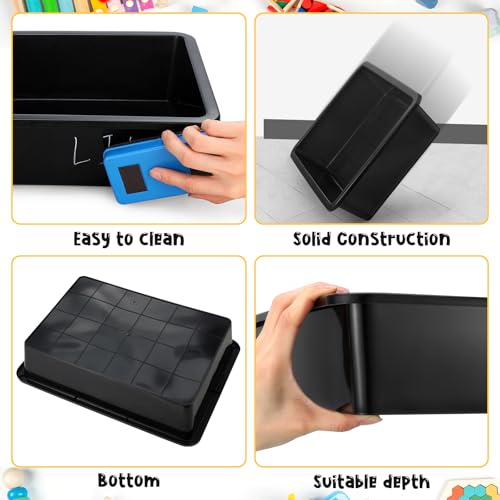 Hoteam 10 Pcs Flat Storage Organizer Tray Bin Paper Tray for Classroom Plastic Stackable File Organizer for School Office Teacher Book Organization(Black,13.78 x 9.84 x 3.15 Inch) - color: Black, size: 13.78 x 9.84 x 3.15 Inch