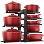 ORDORA Pots and Pans Organizer Rack for Cabinet, 15.83" Height 8-Tier Heavy Duty 120LBS Pot Pan Organizer under Cabinet Adjustable for Dutch Oven, Cast-iron Pan, Heavy Skillets Griddles, Shallow Pot - size: M-15.83"H-HeavyDuty