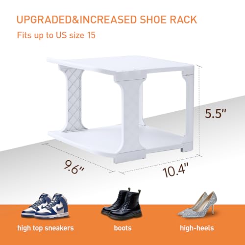 5 Tiers Shoe Rack Organizer for Closet Shoe Holder Storage Narrow Plastic Vertical, Free Standing Shoe Rack Shelf for Entryway Stackable Stability DIY, Grey - color: Grey