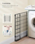 SONGMICS Laundry Hamper, 34.3 Gal. (130L) Laundry Basket, Collapsible Clothes Hamper, Removable and Washable Liner, Metal Wire Frame, for Bedroom Bathroom, Cream White ULCB113W01 - color: Cream White, size: 130 L