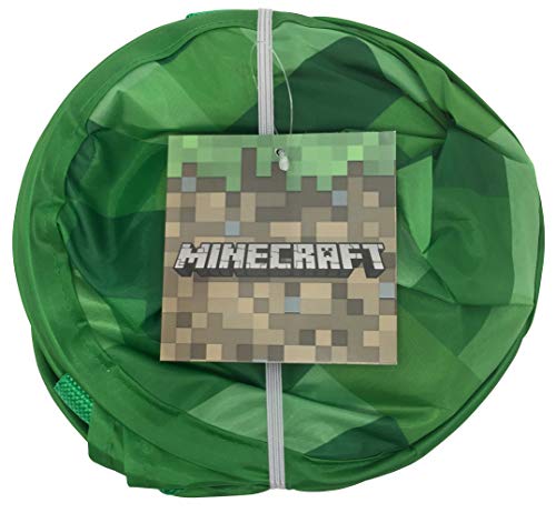 Jay Franco Minecraft Creeper Pop Up Hamper - Mesh Laundry Basket/Bag with Durable Handles, 22" x 14" - color: Green - Minecraft