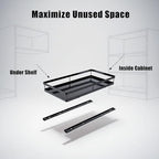 Under Sink Organizer, Dual-Rail Ball-Bearing, Under Kitchen Sink Organizer, 6-Level Adjustable, Under Cabinet Organizer, No-Drill Adhesive/Suction, Under Sink Storage - size: Single Layer