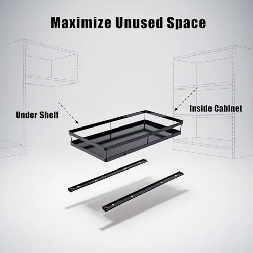 Under Sink Organizer, Dual-Rail Ball-Bearing, Under Kitchen Sink Organizer, 6-Level Adjustable, Under Cabinet Organizer, No-Drill Adhesive/Suction, Under Sink Storage - size: Single Layer