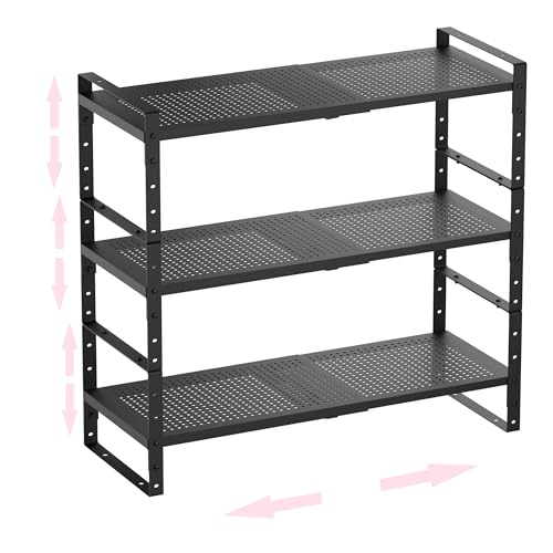 Multi-Functional Metal Shoe Rack, Space-Saving, Perfect for Entryway, Closet, Bathroom, etc. - Sturdy and Durable, High Weight Capacity(3PACKS/Black/Medium) - color: 3packs/Black, size: Medium