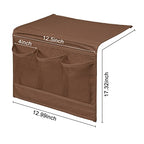 Surblue Bedside Caddy 4 Pockets Bedside Storage Organizer for TV Remote Control Phone Glasses Magazine (Coffee) - color: Coffee