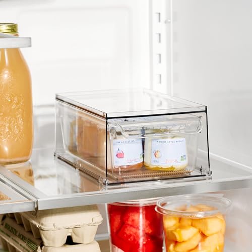 iDesign Stackable Kitchen Storage Drawer for Fridge, Pantry, Under-Sink, or Cabinet - Set of 2 - Clear - style: Pack of 2