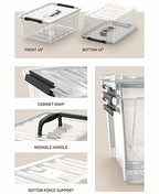 WYT Clear Storage Latch Bins, 6-Pack Storage Organizer Box with Handle and Lids, 5-Litre - color: Clear