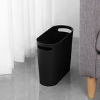 rejomiik Small Trash Can, 3.5 Gallon Slim Garbage Can Plastic Waste Basket with Handles Container Bin for Narrow Spaces Bathroom, Bedroom, Kitchen, Office at Home, Black - color: Black, size: 1 pack