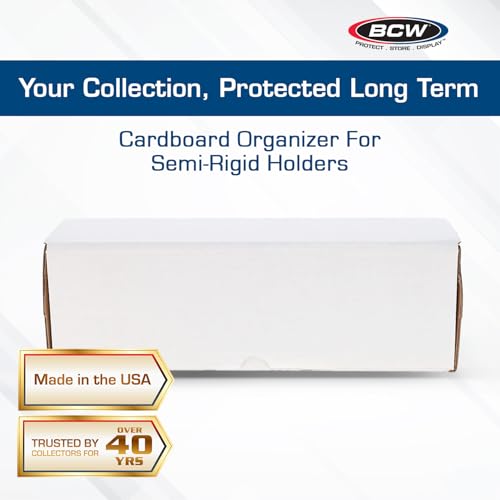 BCW 14-Inch Semi-Rigid #1 Storage Box - 10ct | Holds 350 Semi-Rigid Card Holders | Vertical Card Organizer | Ideal for Sports, Trading Cards Baseball, Magic, Pokemon - style: 10 Pack