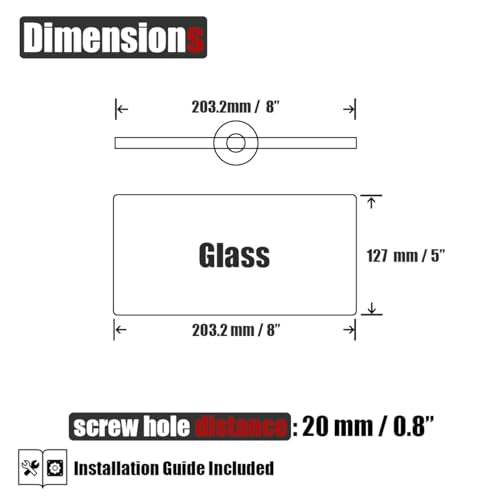 JQK Bathroom Glass Shelf Gold, Tempered Glass Shower Storage 8 by 5 inches, 304 Stainless Steel Brushed Gold Wall Mount 2 Pack, TGS101L8-BG-P2 - color: Gold, size: 8 Inch (2 Pack)